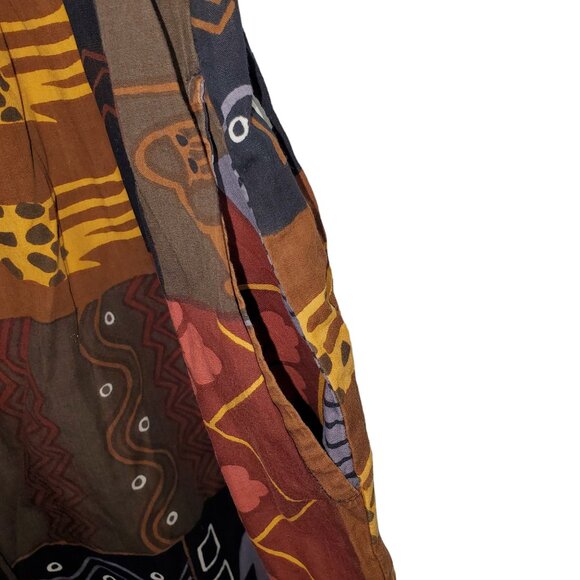 Go Softly Safari House Dress Midi Button-Front Animal Patchwork Giraffe Elephant - Picture 2 of 7